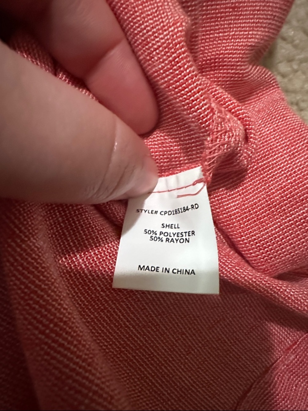 MELLODAY Pink Red Chambray Button-Front Cutout Back Midi Dress with Tie Waist - Picture 10 of 12